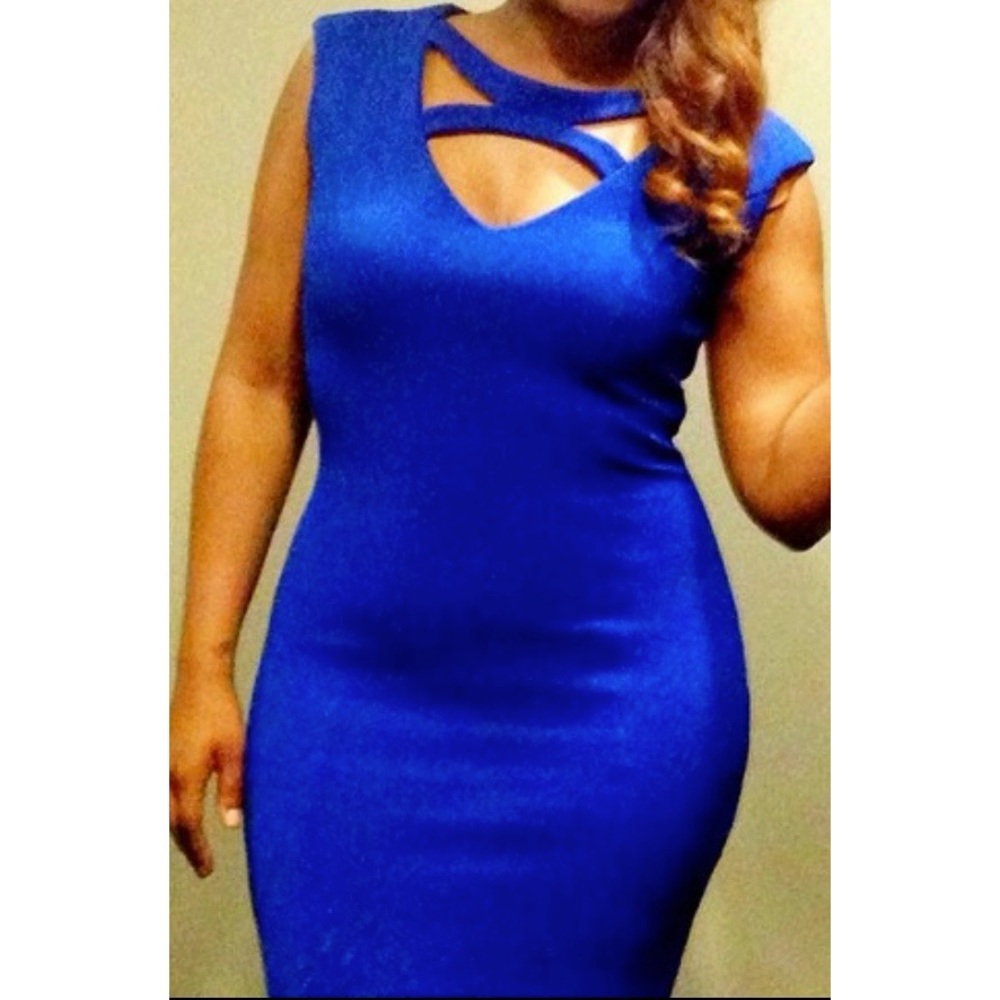 Kardashian Kollection royal blue dress